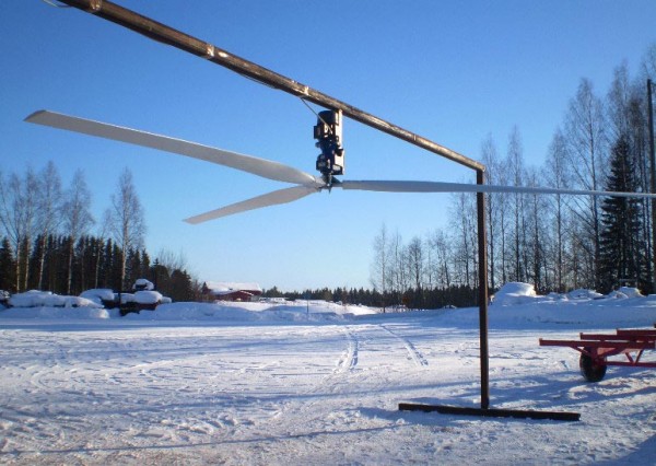 Tuuletin testauspenkissä.